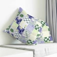 thumbnail image 3 of Spring Floral Checkered Pillow Covers 24x24 Inch Decorative Throw Pillow Cover, Sage Green Purple Buffalo Plaid Sofa Pillowcases Accent Cushion Case Home Decor Bedroom Living Room, 3 of 6