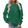 thumbnail image 1 of Qucoqpe - Sudadera informal para mujer, cuello redondo, manga larga, color liso, suave y ligera, holgada, en liquidación, 1 of 7