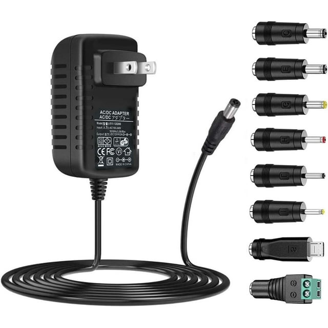 HAHADAXA Universal AC Adapter 9V 2A Power Supply AC110V to DC9V Power Driver with 8 DC Plug Adapter Converter Inverter Charger Transformer AC-DC Adapter (DC9V-2A)
