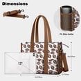 thumbnail image 5 of Teacher Tote Bag,Brown Footballs Repeat Pattern Teacher Utility Tote Bag,Large Work Tote Bags for Women with Multiple Pockets,Top Zipper Closure,13.8x10.6x6.7 Inch, 5 of 5