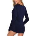 thumbnail image 2 of Túnica de mujer con cuello en V y botones Henley Camisas de manga larga sueltas pulóver Tops camiseta blusa de salón para mujer, 2 of 2