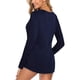 thumbnail image 2 of Túnica de mujer con cuello en V y botones Henley Camisas de manga larga sueltas pulóver Tops camiseta blusa de salón para mujer, 2 of 2