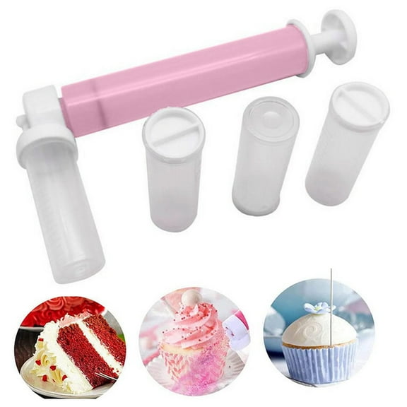 Shenmeida Manual Airbrush for Decorating Cakes, DIY Baking Tools with 4pcs Cake Spray Tube for Kitchen DIY Baking Cake Cupcakes Cookies and Desserts Decorating Cake Icing Coloring Tool