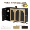 thumbnail image 3 of YDN Modern Fluted Sideboard Storage Cabinet - 55" Wooden Arched Doors Buffet Cabinet with Storage & Adjustable Shelves, Credenza Kitchen Storage Cabinet for Living Room, Entryway - Elegant Finish, 3 of 16