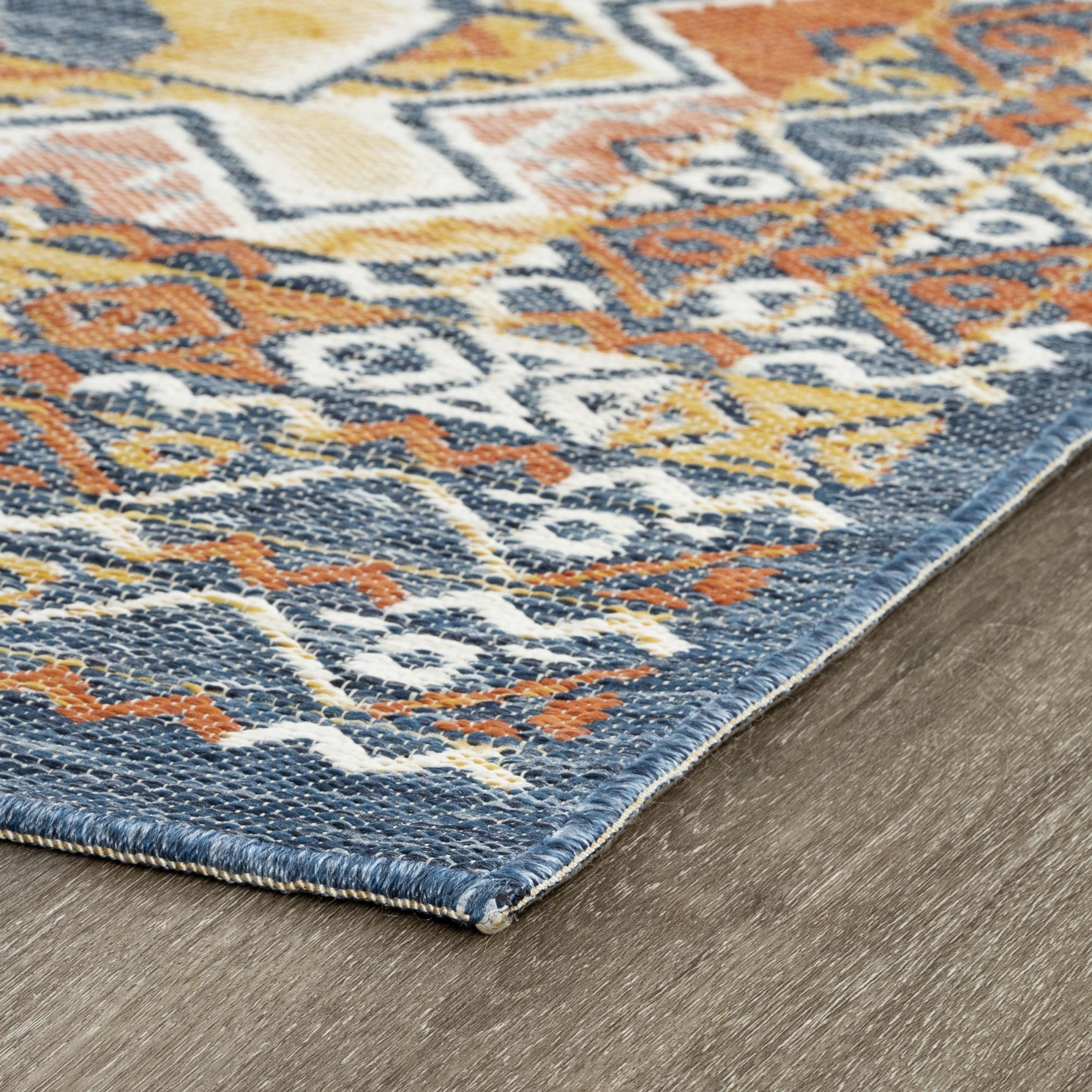 8x10 Water Resistant, Large Indoor Outdoor Rugs for Patios, Front Door Entry, Entryway, Deck, Porch, Balcony | Outside Area Rug for Patio | Multi-Color, Geometric | Size: 7'11'' x 10'3''