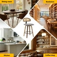 thumbnail image 5 of 360° Swivel Rattan Bar Stools Set of 2, Counter Height Modern Kitchen Island Stools With Footrest, Uphostered Cushion, Comfortable Durable,Dark Grey, 5 of 9