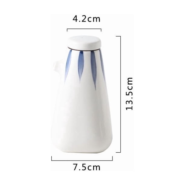 Olla de aceite de cerámica pintada a mano - Botella pequeña de salsa de vinagre de 300 ml for suministros de cocina