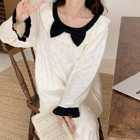 

CoCopeaunt Pajamas female spring and autumn models long-sleeved students can wear outside the sweet ins wind new winter home wear set