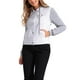 thumbnail image 4 of CHAQUETA DE DENIM LAVADA PARA MUJERES INSPIRE CHIC CON MANGAS EN CONTRASTE Y CAPUCHA AJUSTABLE, CIERRE DE BOTONES, TALLA M, 4 of 6