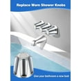 thumbnail image 3 of ABCISI 3 Set Tub Faucet Handle, Shower Knob Replacement Include C H D Flange Base and Nipple, Bathtub Knob Compatible with Price Pfister Verve Fits 5-1/2''H,12 Tooth Broach Stem (Chrome), 3 of 7