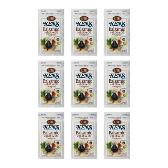 20 Count | Salad Dressing Packets | Individual Single Serve Salad Dressing condiment packets | 1.5 Oz Per Pouch (Lite Balsamic Vinaigrette)