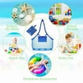 thumbnail image 3 of 1pc Multicolor Large Mesh Beach Bag, Sand-Away Portable Tote With Convenient Hanging Hole, Breathable  Foldable Storage For Toys, 3 of 8