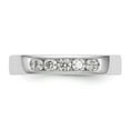 thumbnail image 4 of Solid 14k White Gold Lab Grown Diamond Five Stone Channel Set Wedding Band Ring Size 7 (.295 cttw.), 4 of 8