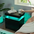thumbnail image 6 of LED Nightstand LED Bedside Table with 2 Drawers, Wooden Cabinet Unit with LED Lights for Bedroom, End Table Side Table for Bedroom Living Room…, 6 of 8