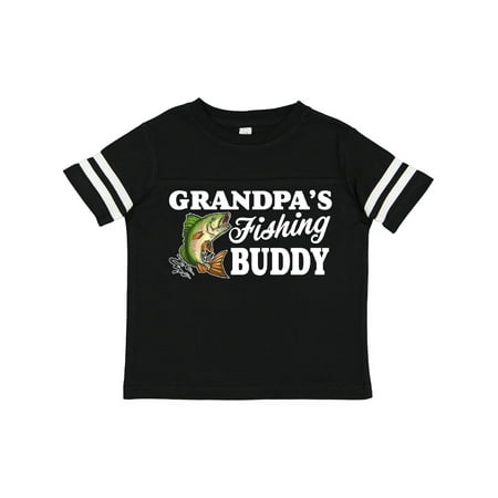

Inktastic Grandpa s Fishing Buddy with White Text Gift Toddler Boy Girl T-Shirt