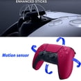 thumbnail image 6 of PlayStation DualSense Wireless Controller (Volcanic Red) for PlayStation 5 (PS5) with PremGear ThumbSticks (2 pack: 1 High-Rise, 1 Mid-Rise), 6ft USB Charging Cable, Wall Adapter & Cloth, 6 of 7