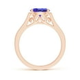 thumbnail image 2 of ANGARA Natural Oval 1.25 ct Tanzanite Solitaire Ring with Diamonds in 14K Rose Gold for Women (Size-8x6mm) | December Birthstone, Anniversary, Jewelry Gift for Women | Natural Tanzanite Ring, 2 of 9