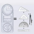 thumbnail image 2 of 1/2/3 Pcs Multifunctional Ruler Measuring Ruler Geometric Ruler Draft Ruler for Drawing, 2 of 7