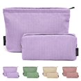 thumbnail image 1 of Bolsa de maquillaje MAGEFY de pana morada para monedero de viaje, 2 unidades, 1 of 9