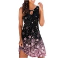 thumbnail image 1 of Ichuanyi Womens Swimsuits Clearance Women's Fashion Sexy Vintage O-Neck Sleeveless Hollow OUt Printed Print Mini Dresses Ichuanyi Ichuanyi, 1 of 4