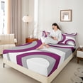 thumbnail image 4 of Homewish Abstract Circle Stripes Full Size Sheets 4-Piece for Female Men Women,Retro Geometric Lines Breathable Bed Sheets,Minimalist Mid Century Lightweight Sheet Sets,Luxury Bedroom Decor, 4 of 7