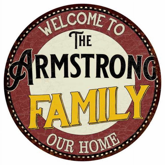 The Armstrong Family 12" Round Metal Sign Kitchen Game Room Décor 200120038205