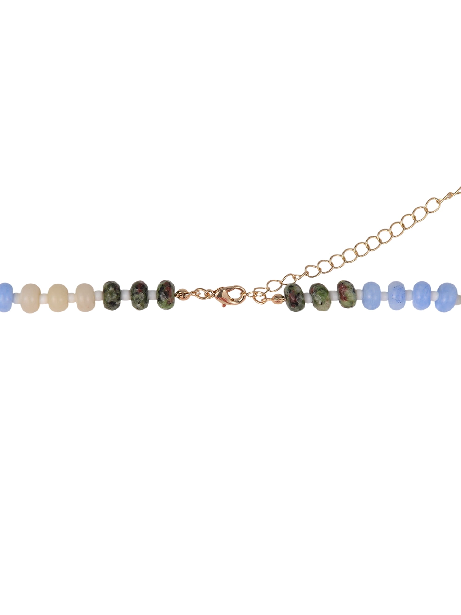 Time and Tru Goldtone Multicolored Bead Initial "J" Necklace