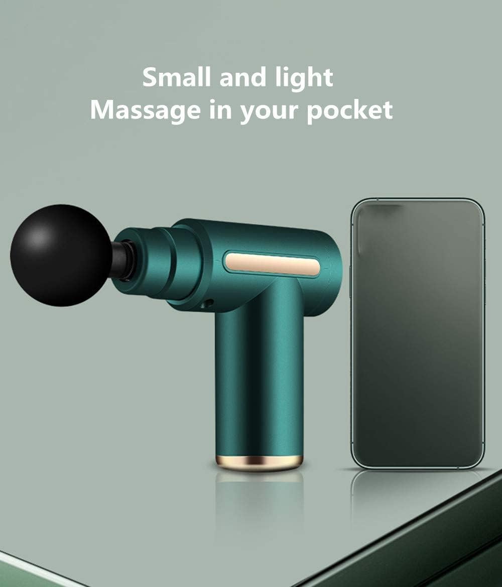 Muscle Massage Gun, Massage Gun Mini Portable Electric Deep Tissue Percussion Massager for Pain Relief, 6 Speed Quiet Body Fascia Gun Handheld Muscle Massager for Athletes with 4 Massage Head