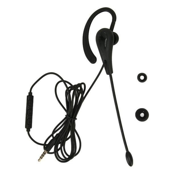 Auriculares monoaurales ligeros con micrófono y cancelación de ruido con cable para un solo oído, para centro de llamadas y oficina, 3,5 mm