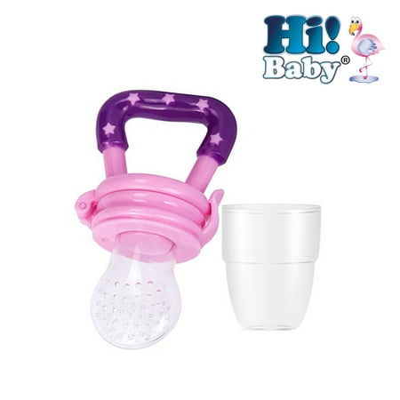 Pink Baby Pacifier - Hi! Baby 1 Smart Feeder Pink Silicone Baby Feeder Pacifier for Baby Food Fresh Food Nipple Teething for Infants & Toddlers