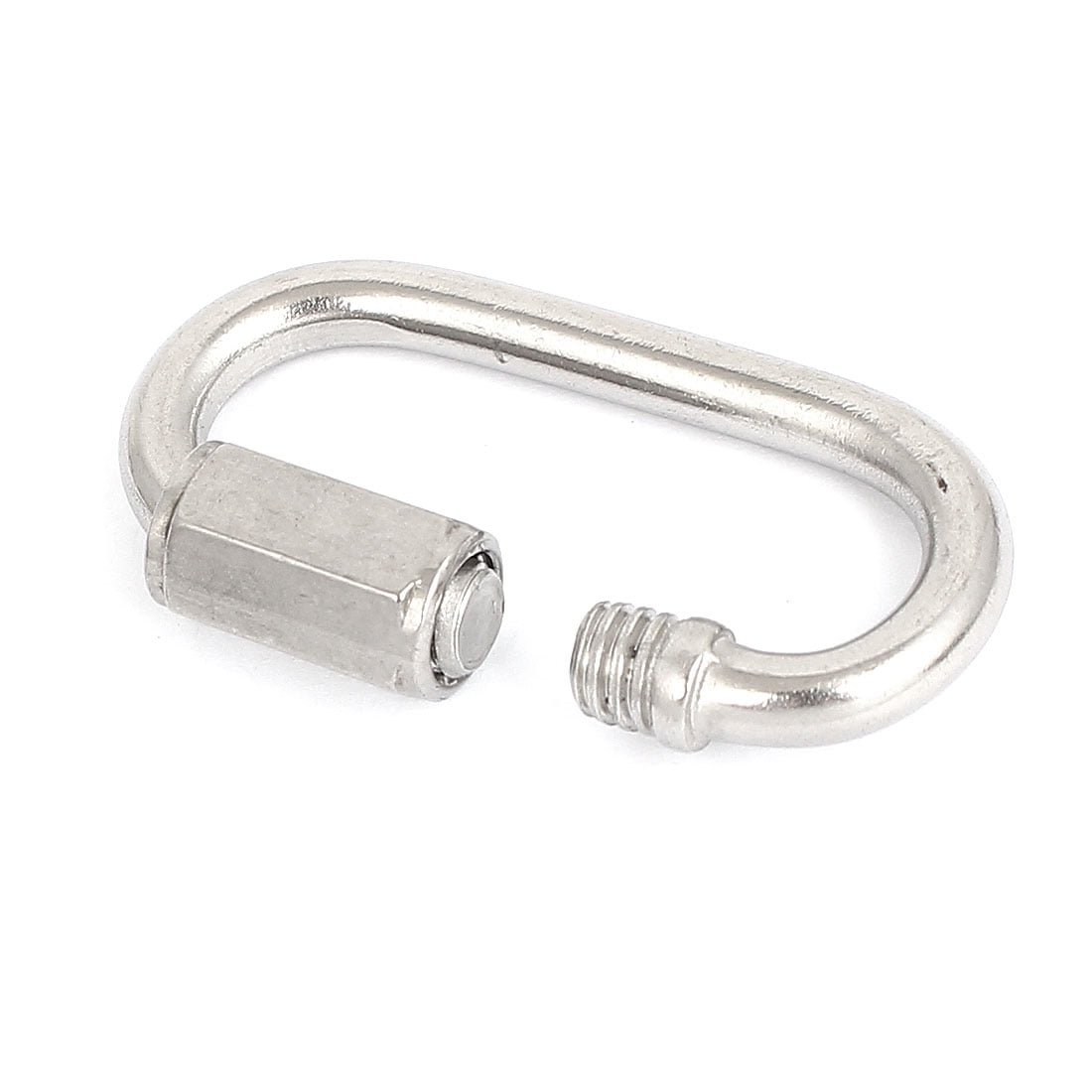 Unique Bargains 4mm Thickness Stainless Steel Quick Oval Screwlock Link Lock Carabiner 20 Pcs