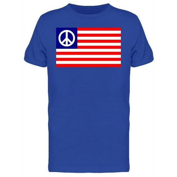U.s.a. Flag With Peace Sign T-Shirt Men -Image by Shutterstock, Male x-Large