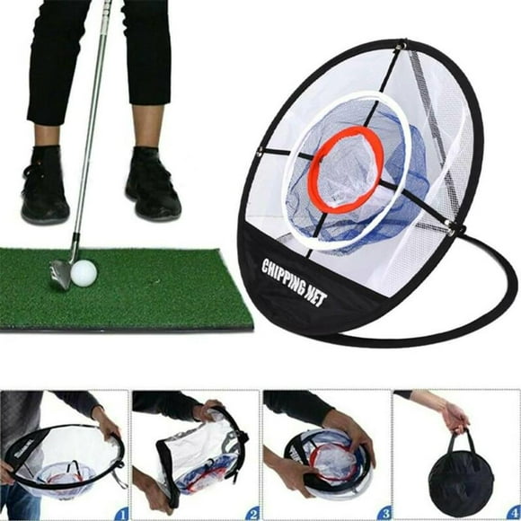 Portable Golf Hitting Net Golf Training Equipment Golf Chipping Net Collapsible Pop Up Golf Practice Net Golf Training Aids with Chipping Net for Indoor Outdoor Training Practice