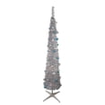 thumbnail image 1 of 6' Pre-Lit Silver and Blue Pre-Decorated Pop-Up Artificial Christmas Tree, 1 of 4