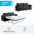 thumbnail image 6 of Puremind Sleeper Sofa with Pull out Couch, Full Size Convertible Sofa Bed with Mattress, USB Ports & Cup Holder, Dark Grey, 6 of 12