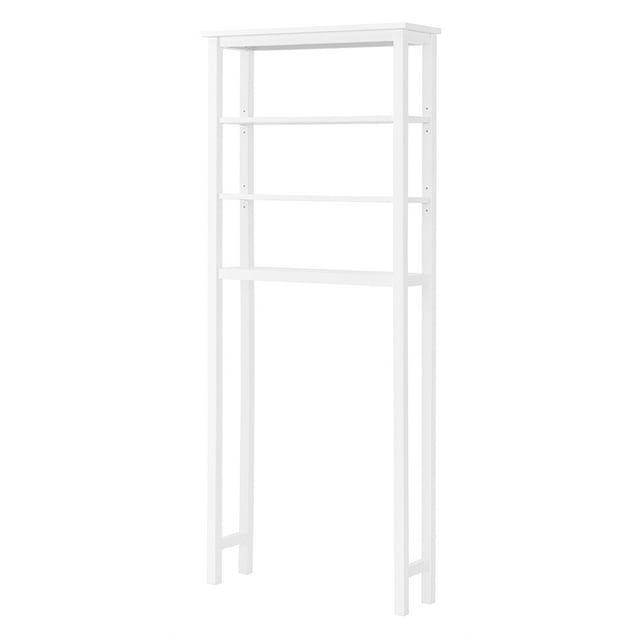 Dover Over Toilet White Wood Bathroom Organizer with Open Shelving