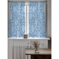 thumbnail image 4 of Blue Botanical Curtains 45 Inch Length, Sheer Curtains for Bedroom Living Room Window Spring Summer Chic Wildflowers Rod Pocket Voile Drapes Kitchen Curtains Small Half Window 42"x45" 2 Panels, 4 of 7