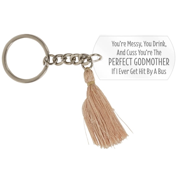 Inkdotpot Key Chain For Godmother Engraved Acrylic Key Holder Housewarming Gift