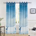 thumbnail image 5 of Deers Snow Trees Blue Blackout Curtain Panels Drapes Privacy Assured with Light Filtering Curtains for Living room Bedroom Bathroom Window, 5 of 6