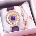 thumbnail image 1 of PGYONG Jewelry Clearance! LINJIE Ladies Fashion Quartz Watch Leather Strap Watch Analog Watch Set, 1 of 5
