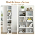 thumbnail image 5 of PORKISS 8-Tier White Bookshelf, Wood Open Display Bookshelf with Adjustable Shelves, Tall Narrow Bookcase with Slim Storage, Modern Book Display Shelf Media Tower Rack for Living Room, Home Office, 5 of 11