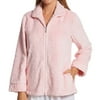 Women's Miss Elaine 891582 French Fleece Long Sleeve Short Zip Bed Jacket (Pink XL)