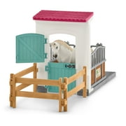 Schleich - Horse Club: Horse Stall Extension Playset with Horse Figurine & Stall, Trough & Accessories, 21 Pcs