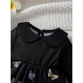 thumbnail image 5 of 2T Baby Girls Dress 3T Girls Long Sleeve Dress Flower Butterfly Print Toddler Girls Floral Dress Black, 5 of 7