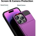thumbnail image 5 of for iPhone 14 Pro Max Case Wallet Credit Card Holder ID Slot Sliding Door Hidden Pocket Women Anti-Scratch Dual Layer Hybrid Bumper Armor Protective Shell Cover 6.7 inch Purple, 5 of 14