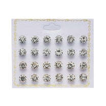 Jewelry VerPetridure New Paper Card Zircon Earrings All-match 12 Pairs Of Pearl Card Earrings Female