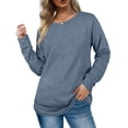 thumbnail image 2 of Camiseta de manga larga, camisetas de cuello redondo para mujer, sudaderas holgadas de manga larga diseñadas para precisión, 2 of 6
