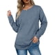 thumbnail image 2 of Camisas de cuello redondo para mujer Camisas con dobladillo curvado Camisas casuales de color puro Jersey de manga larga, 2 of 6