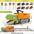thumbnail image 3 of Pista de juguete BAODLON Camión transportador de dinosaurios con 8 autos, 3 of 7