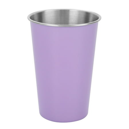

Biplut 350/500ML Water Cup Shatterproof Unbreakable Stainless Steel Long Service Life Beer Cup for Bar(Purple 500ML)